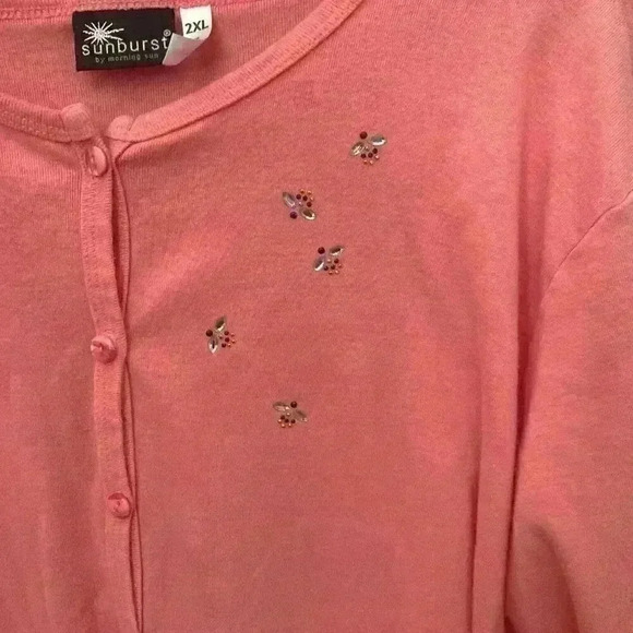 Sunburst by Morning Sun Long Sleeve Embellished Sequin Cardigan Size 2XL XXL - Picture 4 of 11